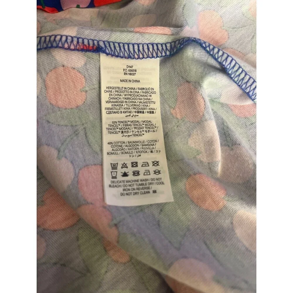 Boden Imogen Cherries Collar Dress Belted Ladies Size 2P Blue Pink Red - Picture 7 of 10